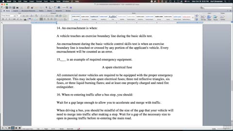 CA PASSENGER ENDORSEMENT TEST ANSWER KEY