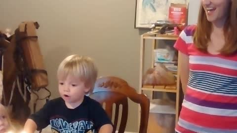 Little Boy Thinks He Can Blow Out Candles By Saying, "Blow!"