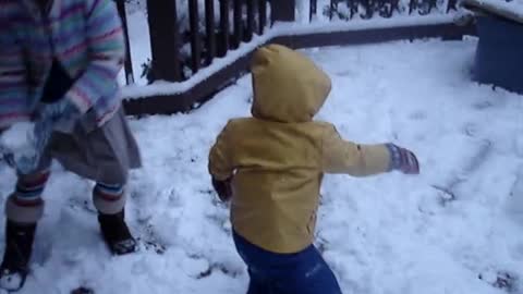 Toddler in snow