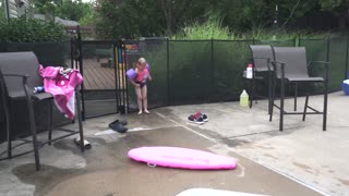 Kids First Time Pool Jumping Splash!!!