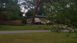 Storm Blows Tree Over into Power Lines