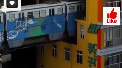 Incredible train that runs through residential apartments
