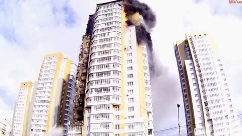 Fire in a multi-storey residential building in the city of Krasnoyarsk