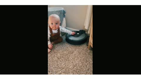 Buby turns on robot vacuum, immediately regrets it