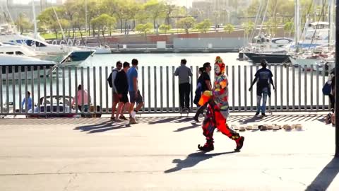 Street Performer Karcocha in Barcelona Spain