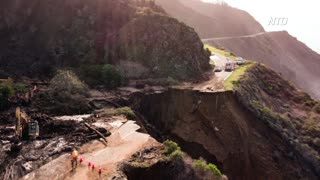 California Highway 1 Near Big Sur Collapses