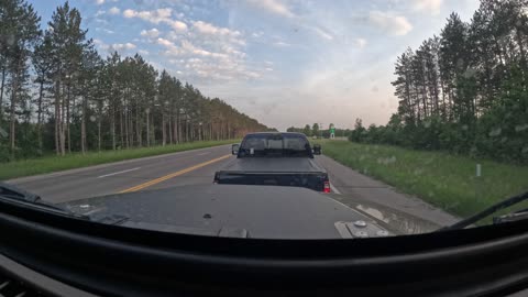 Timelapse From Drummond Island Mi to Kingsley Mi towing a Jeep part 2 -4K