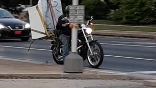 Transporting a Washing Machine with a Motorcycle
