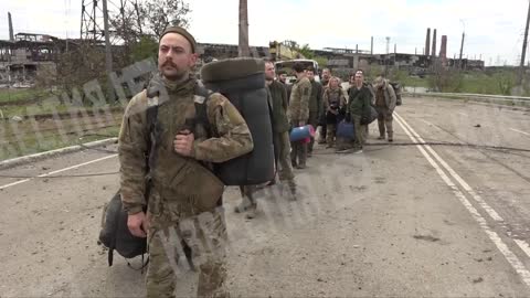 The surrender of militants of the Azov national battalion at Azovstal in Mariupol.