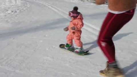 9-Month-Old Snowboarder Takes On The Slopes