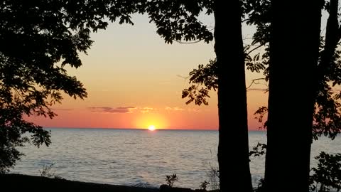 Sunset over lake Ontario Golden hill state park