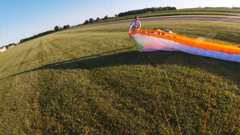 Paramotor Close Call On Take Off