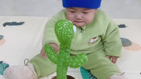 toy copying baby crying
