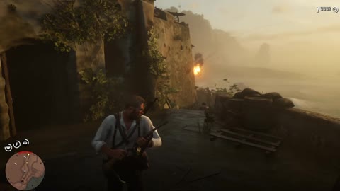 Dutch_Arthur Morgan_Hercules Destroying Fussar's Ship & Soldiers Red Dead Redemption 2 Gameplay