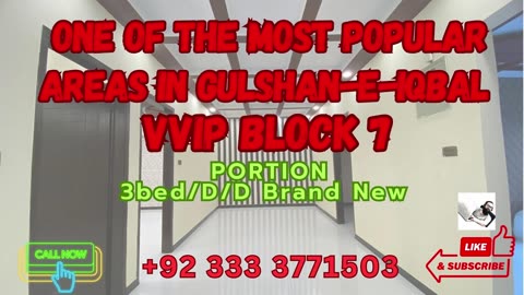 Portion For Sale VIP Block-7 Gulshan-e-Iqbal Brand New