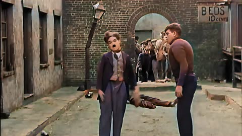 1921 - Charlie Chaplin "The Kid" Episode in colors