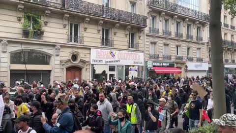 Paris, France: Protests Against Macron's Health Passes & Mandatory Vaccinations