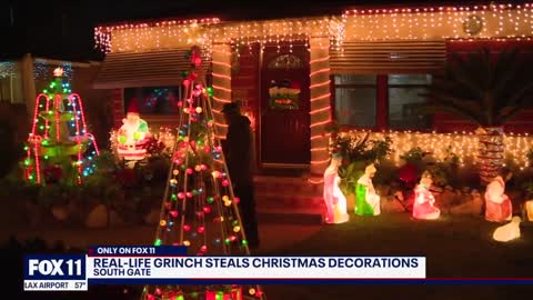 Real-life Grinch steals Christmas decoration