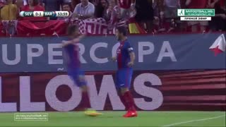 Sevilla vs Barcelona 0-1 Luis Suarez Goal (Super Cup 2016)