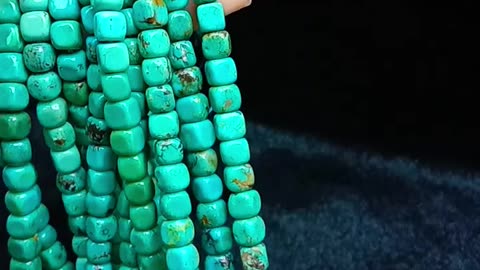 Natural turquoise square-shape beads size 6mm full strand 16inch 20240524-04-08