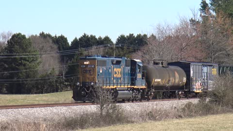 CSX GP38 No. 2036 Long Hood Forward Towards Alexis NC 3-8-21