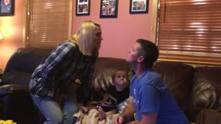 Grandson wants his kiss