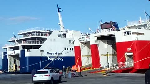 the departure of ferry boats