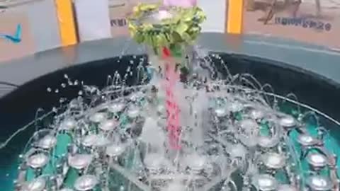 Throwing coins into the fountain