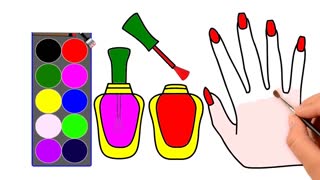 Drawing and Coloring for Kids - How to Draw Girl Manicure