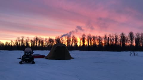 Sunrise in the Alaskan Backcountry