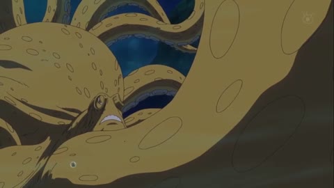 One Piece – Sanji, Zoro and Luffy fights octopus underwater