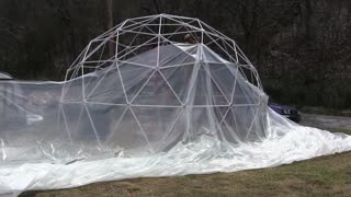 24' Geodesic Dome Greenhouse Cover using Test Caps