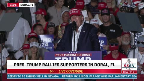 FULL SPEECH: President Trump Holds a Rally at Trump National in Doral, Florida - 7/9/24