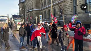 Freedom Convoy Truckers Honk In Response To Ottawa Honking Ban