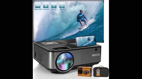 Review: Bluetooth Native 1920x1080P Projector with 120" Projector Screen & Bag ,9000 Lux Upgrad...