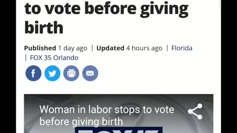 Woman in labor stops to vote?!?!