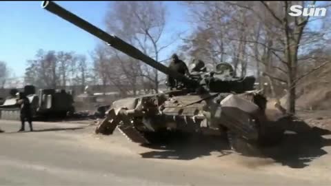 Ukrainian soldiers seize Russian tanks after 'taking down convoy'