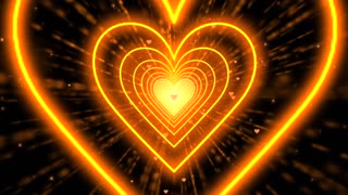 512. Heart Tunnel Background🧡Orange Heart Tunnel Neon Heart Heart