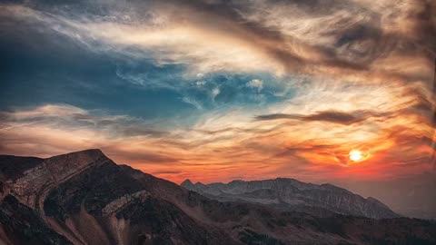 Beautiful sky and clouds scenery (sunset)