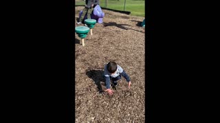 Two years old skills at the park.