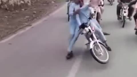 funny one wheeling fall