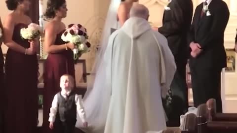 Ring bearer fails at a wedding