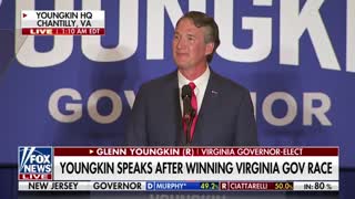 Governor-elect Glenn Youngkin gives an energetic acceptance speech