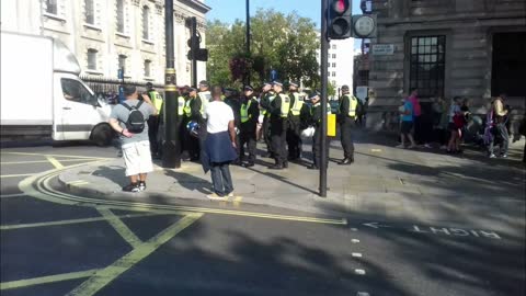 London Lockdown Protest, Trafalgar Square, 19th September 2020: Part 5 - Riot police
