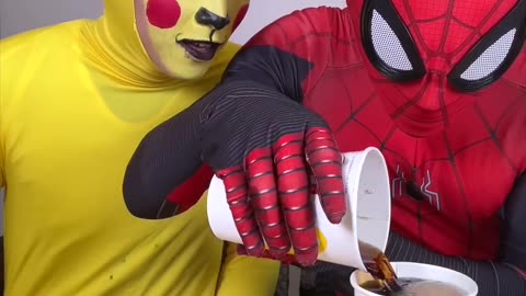 Spider -man and Pikachu funny and amazing video