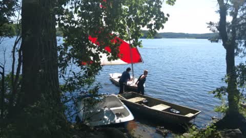 Sunfish sailing on Swartswood