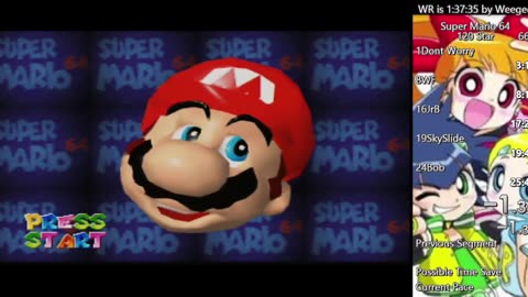 Super Mario 64 100% 120star Speedrun practice