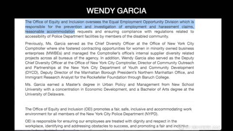 NYPD Dep Commish Wendy Garcia in violation of her oath of office