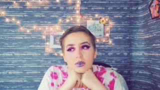 Tik tok purple punk makeup look