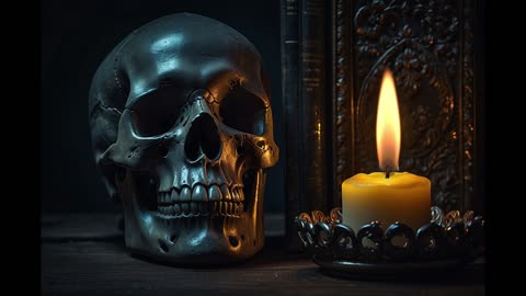 Relaxing Eerie Candlelight: Skull & Dark Aesthetic (1-Hour Ambient music)